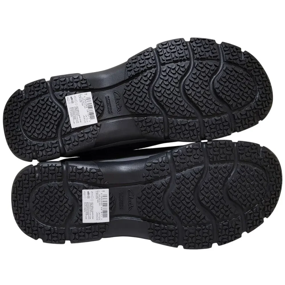 Clarks Men Slip On Ankle Boots Walpath Zip Size US 8.5M Black Leather